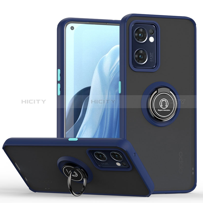 Funda Bumper Silicona y Plastico Mate Carcasa con Magnetico Anillo de dedo Soporte QW2 para OnePlus Nord CE 2 5G