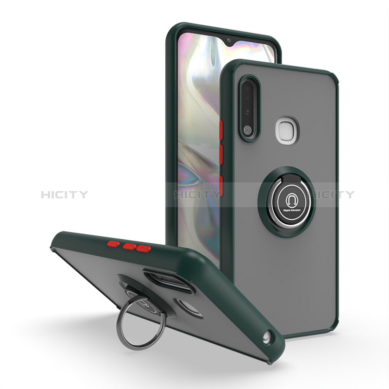 Funda Bumper Silicona y Plastico Mate Carcasa con Magnetico Anillo de dedo Soporte QW2 para Samsung Galaxy A70E