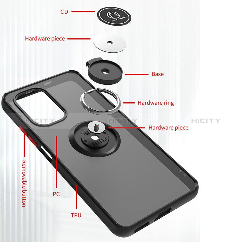 Funda Bumper Silicona y Plastico Mate Carcasa con Magnetico Anillo de dedo Soporte QW2 para Xiaomi Mi 11i 5G