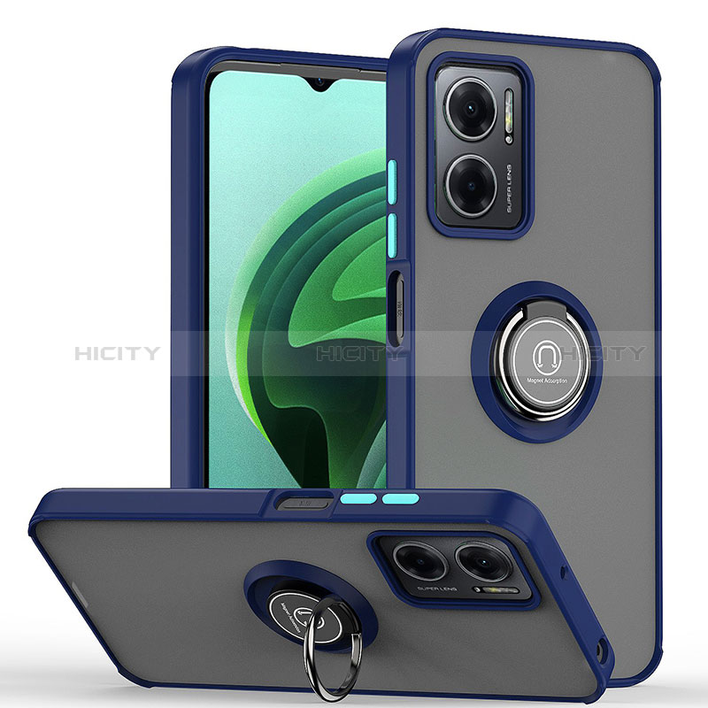 Funda Bumper Silicona y Plastico Mate Carcasa con Magnetico Anillo de dedo Soporte QW2 para Xiaomi Redmi 10 Prime Plus 5G