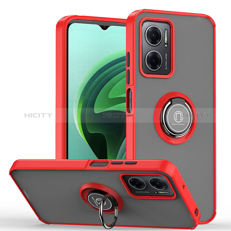 Funda Bumper Silicona y Plastico Mate Carcasa con Magnetico Anillo de dedo Soporte QW2 para Xiaomi Redmi 11 Prime 5G