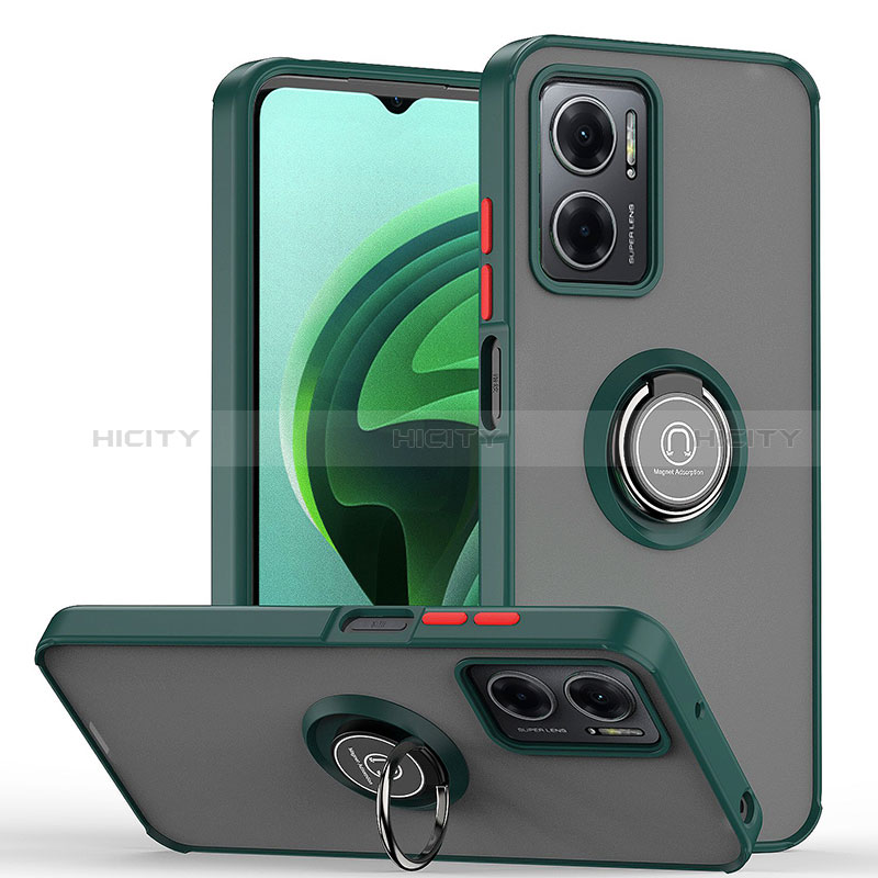 Funda Bumper Silicona y Plastico Mate Carcasa con Magnetico Anillo de dedo Soporte QW2 para Xiaomi Redmi 11 Prime 5G