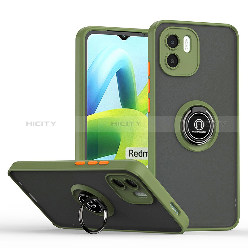 Funda Bumper Silicona y Plastico Mate Carcasa con Magnetico Anillo de dedo Soporte QW2 para Xiaomi Redmi A2