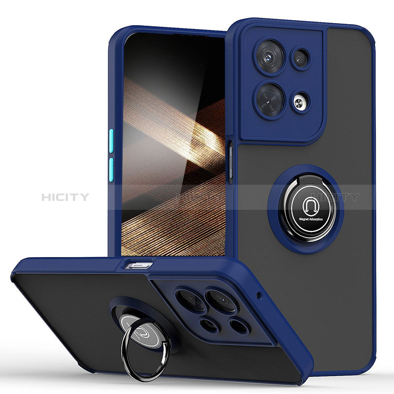 Funda Bumper Silicona y Plastico Mate Carcasa con Magnetico Anillo de dedo Soporte QW2 para Xiaomi Redmi Note 13 Pro 5G