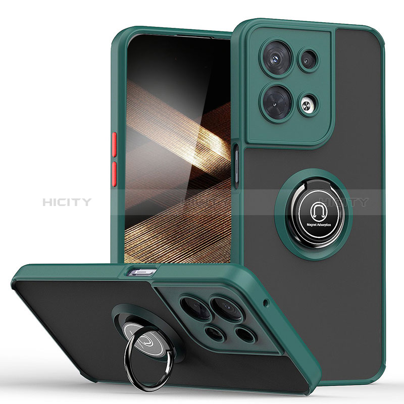 Funda Bumper Silicona y Plastico Mate Carcasa con Magnetico Anillo de dedo Soporte QW2 para Xiaomi Redmi Note 13 Pro 5G