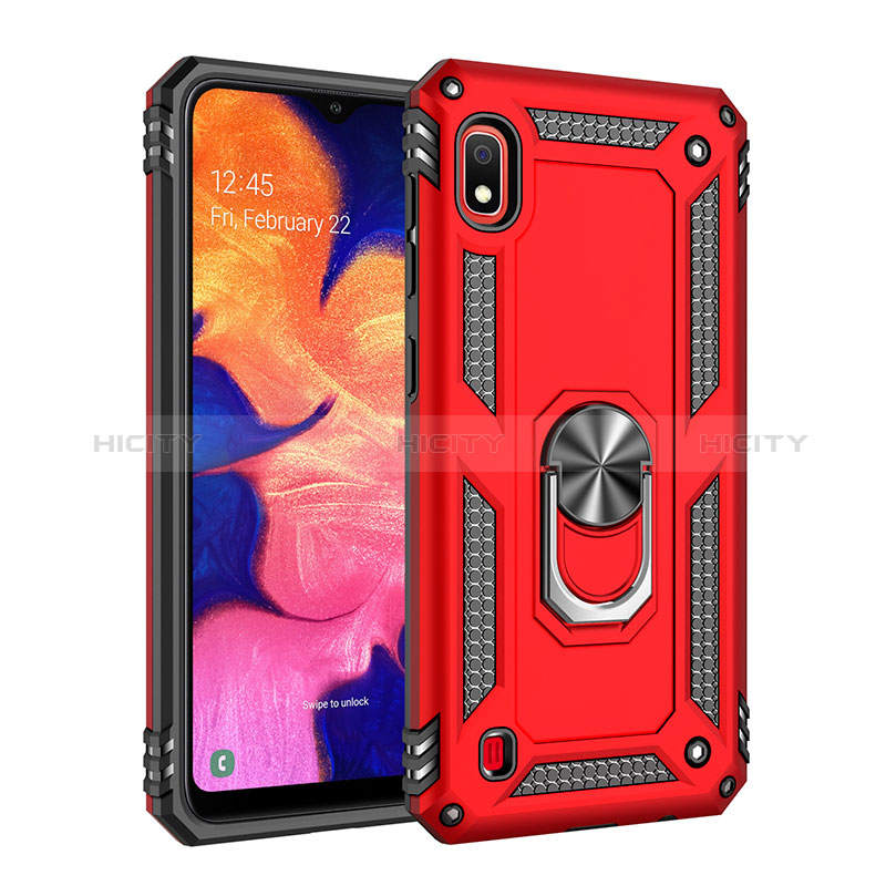 Funda Bumper Silicona y Plastico Mate Carcasa con Magnetico Anillo de dedo Soporte QW3 para Samsung Galaxy A10