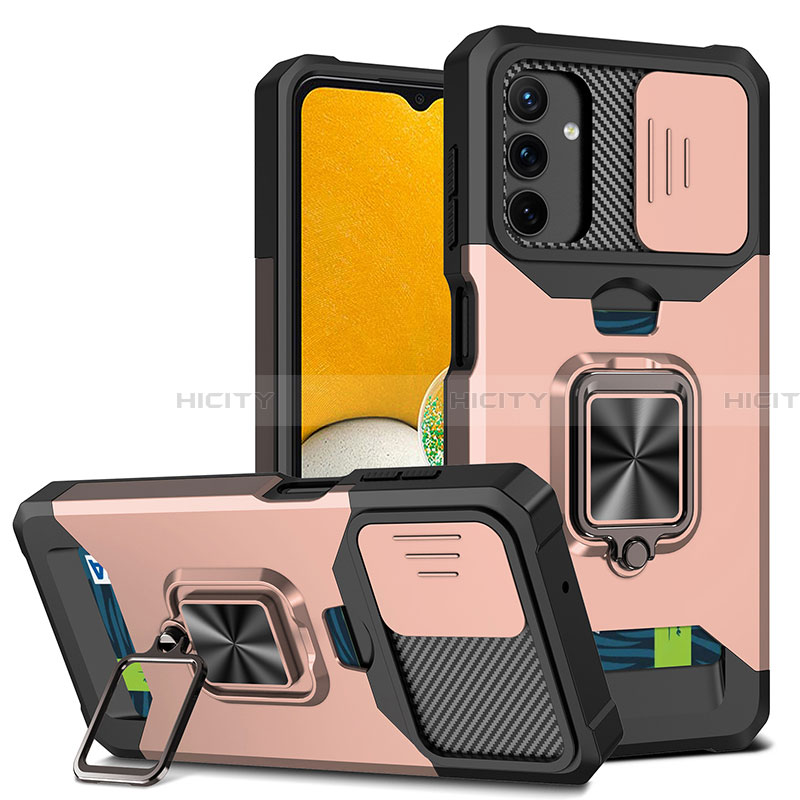 Funda Bumper Silicona y Plastico Mate Carcasa con Magnetico Anillo de dedo Soporte QW3 para Samsung Galaxy A13 5G