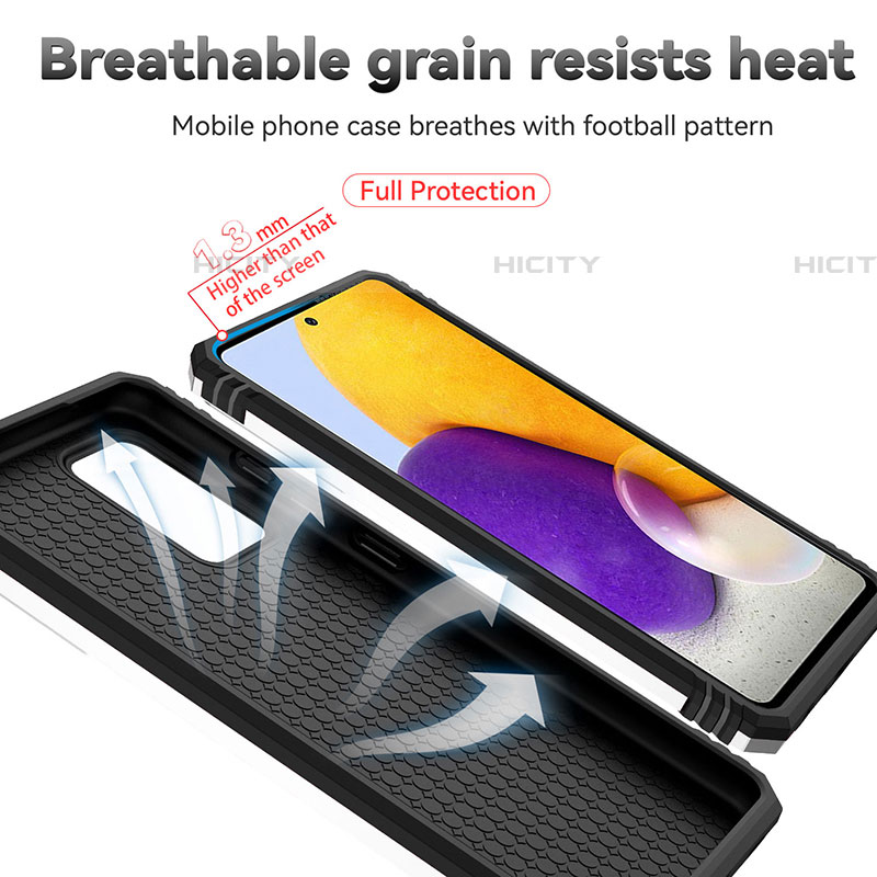 Funda Bumper Silicona y Plastico Mate Carcasa con Magnetico Anillo de dedo Soporte QW3 para Samsung Galaxy A72 5G