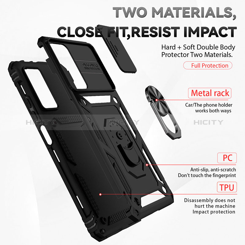 Funda Bumper Silicona y Plastico Mate Carcasa con Magnetico Anillo de dedo Soporte QW3 para Xiaomi Mi 11i 5G (2022)