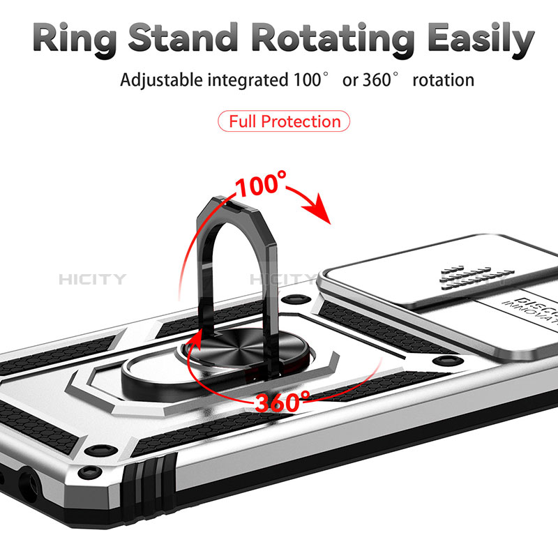 Funda Bumper Silicona y Plastico Mate Carcasa con Magnetico Anillo de dedo Soporte QW6 para Samsung Galaxy A52s 5G