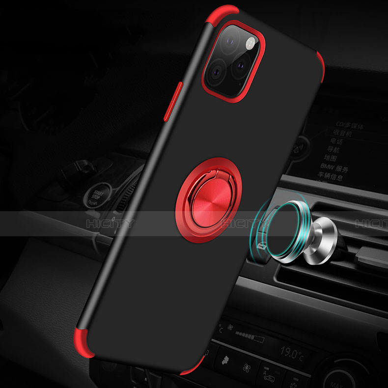 Funda Bumper Silicona y Plastico Mate Carcasa con Magnetico Anillo de dedo Soporte R01 para Apple iPhone 11 Pro