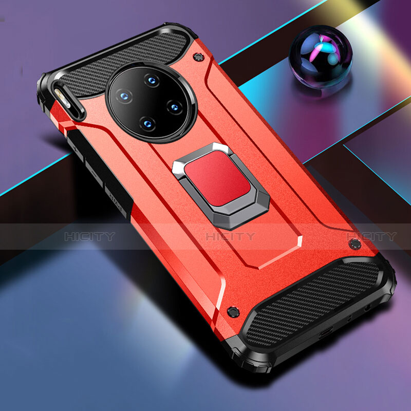 Funda Bumper Silicona y Plastico Mate Carcasa con Magnetico Anillo de dedo Soporte R01 para Huawei Mate 30 Pro 5G