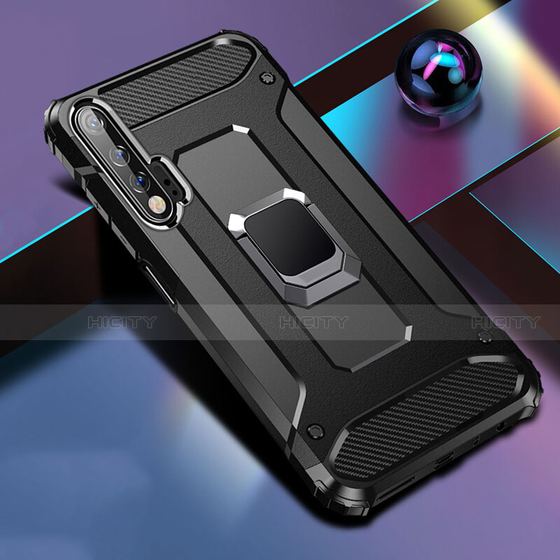 Funda Bumper Silicona y Plastico Mate Carcasa con Magnetico Anillo de dedo Soporte R01 para Huawei Nova 6 5G