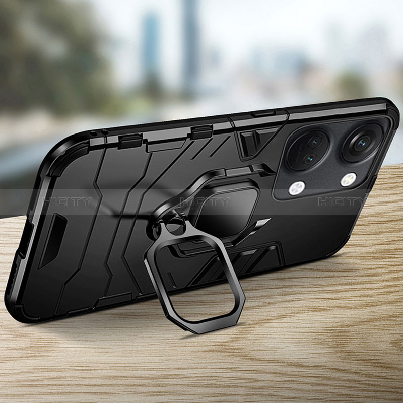 Funda Bumper Silicona y Plastico Mate Carcasa con Magnetico Anillo de dedo Soporte R01 para OnePlus Ace 2V 5G