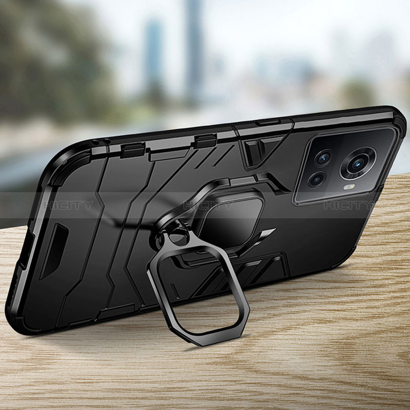 Funda Bumper Silicona y Plastico Mate Carcasa con Magnetico Anillo de dedo Soporte R01 para OnePlus Ace 5G