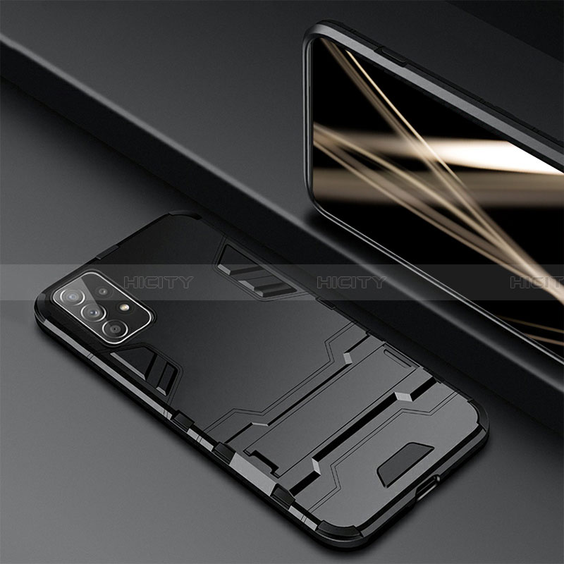 Funda Bumper Silicona y Plastico Mate Carcasa con Magnetico Anillo de dedo Soporte R01 para Samsung Galaxy A32 5G