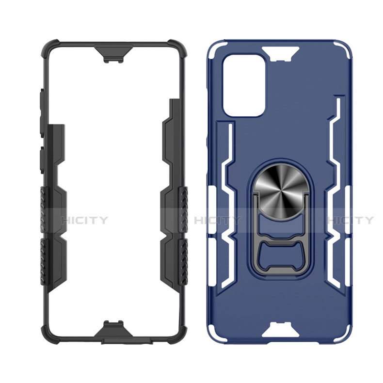 Funda Bumper Silicona y Plastico Mate Carcasa con Magnetico Anillo de dedo Soporte R01 para Samsung Galaxy A51 5G