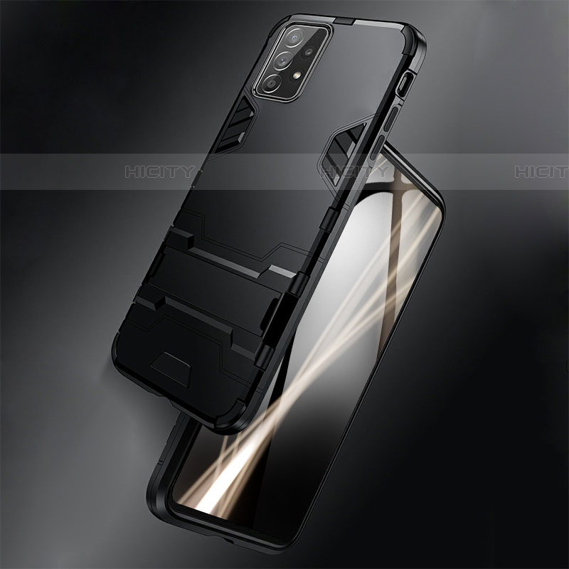 Funda Bumper Silicona y Plastico Mate Carcasa con Magnetico Anillo de dedo Soporte R01 para Samsung Galaxy A53 5G