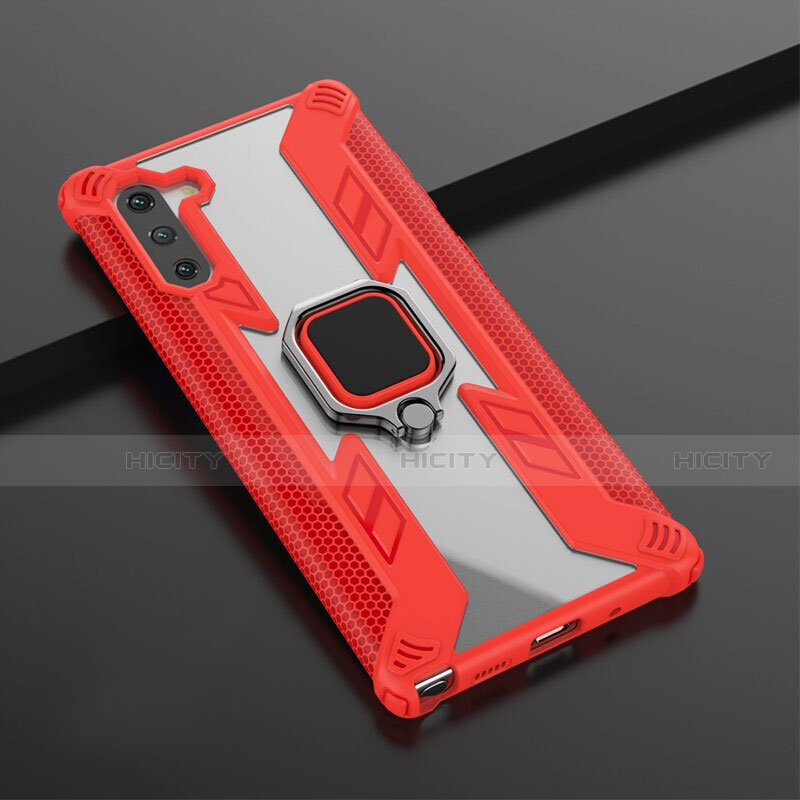 Funda Bumper Silicona y Plastico Mate Carcasa con Magnetico Anillo de dedo Soporte R01 para Samsung Galaxy Note 10