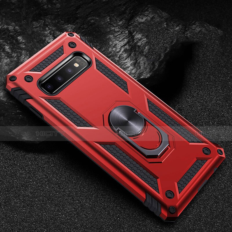 Funda Bumper Silicona y Plastico Mate Carcasa con Magnetico Anillo de dedo Soporte R01 para Samsung Galaxy S10 5G