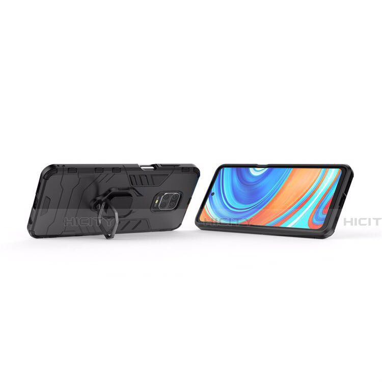 Funda Bumper Silicona y Plastico Mate Carcasa con Magnetico Anillo de dedo Soporte R01 para Xiaomi Poco M2 Pro