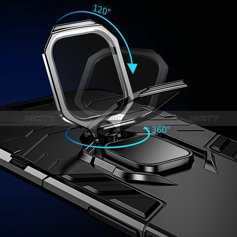 Funda Bumper Silicona y Plastico Mate Carcasa con Magnetico Anillo de dedo Soporte R01 para Xiaomi Redmi Note 10 Pro 5G