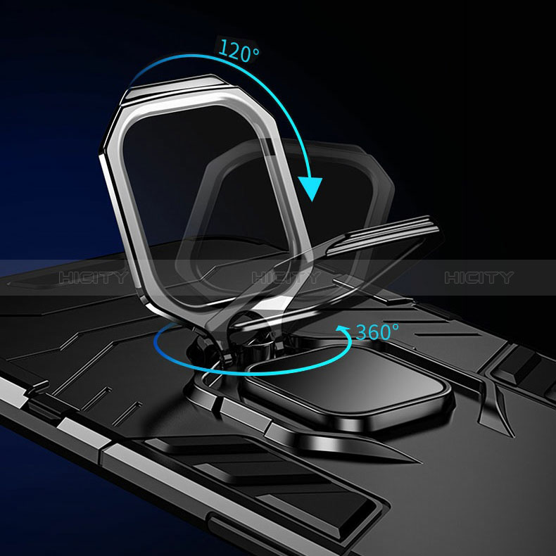 Funda Bumper Silicona y Plastico Mate Carcasa con Magnetico Anillo de dedo Soporte R01 para Xiaomi Redmi Note 11 5G