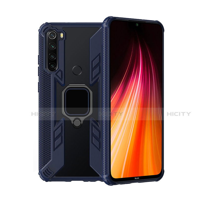 Funda Bumper Silicona y Plastico Mate Carcasa con Magnetico Anillo de dedo Soporte R01 para Xiaomi Redmi Note 8T