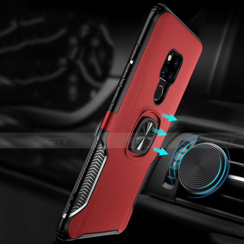 Funda Bumper Silicona y Plastico Mate Carcasa con Magnetico Anillo de dedo Soporte R02 para Huawei Mate 20 X 5G