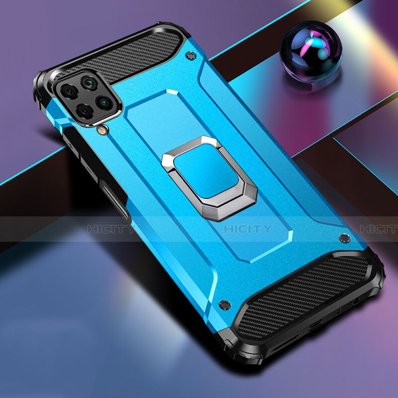 Funda Bumper Silicona y Plastico Mate Carcasa con Magnetico Anillo de dedo Soporte R02 para Huawei Nova 7i