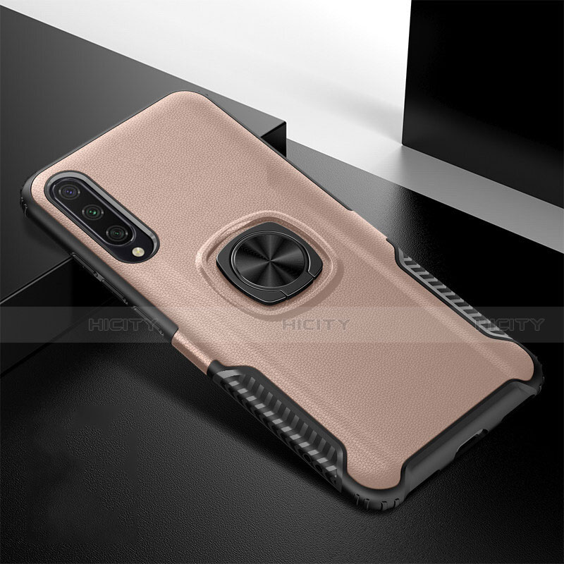 Funda Bumper Silicona y Plastico Mate Carcasa con Magnetico Anillo de dedo Soporte R02 para Xiaomi Mi A3