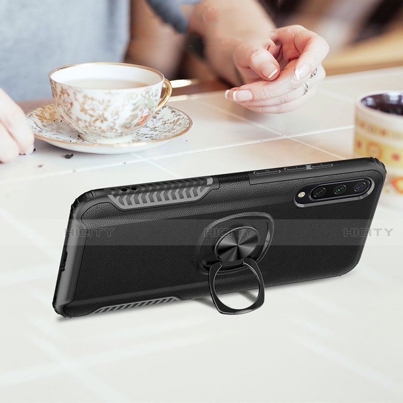 Funda Bumper Silicona y Plastico Mate Carcasa con Magnetico Anillo de dedo Soporte R02 para Xiaomi Mi A3