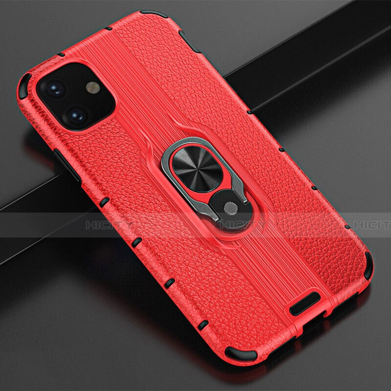 Funda Bumper Silicona y Plastico Mate Carcasa con Magnetico Anillo de dedo Soporte R03 para Apple iPhone 11