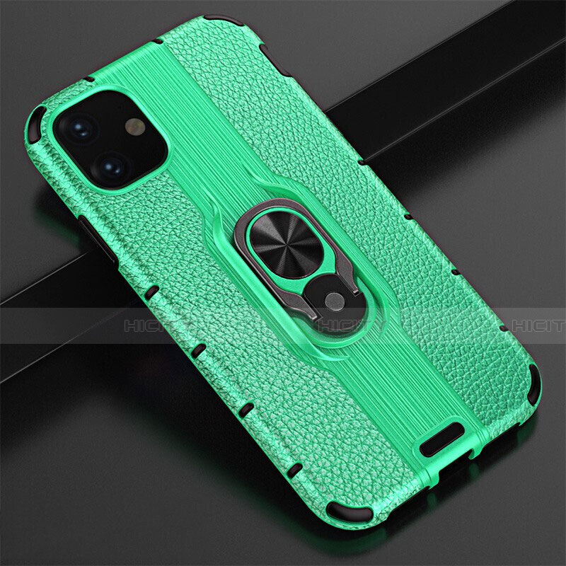 Funda Bumper Silicona y Plastico Mate Carcasa con Magnetico Anillo de dedo Soporte R03 para Apple iPhone 11