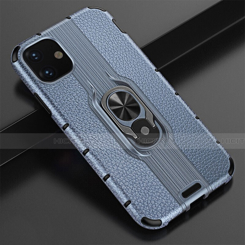 Funda Bumper Silicona y Plastico Mate Carcasa con Magnetico Anillo de dedo Soporte R03 para Apple iPhone 11