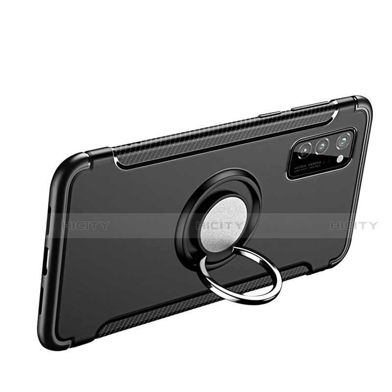 Funda Bumper Silicona y Plastico Mate Carcasa con Magnetico Anillo de dedo Soporte R03 para Huawei Honor V30 Pro 5G