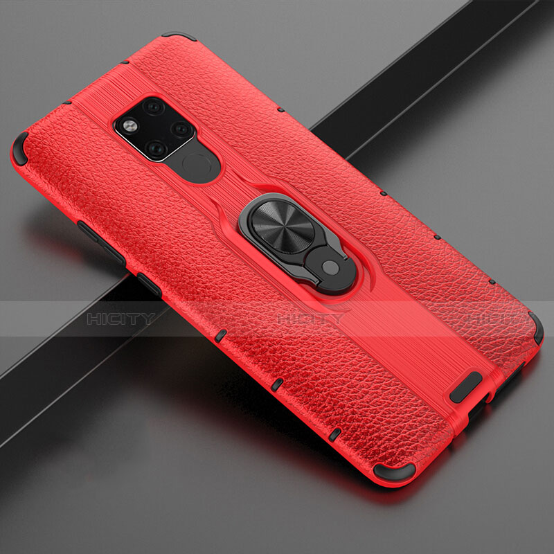 Funda Bumper Silicona y Plastico Mate Carcasa con Magnetico Anillo de dedo Soporte R03 para Huawei Mate 20 X 5G