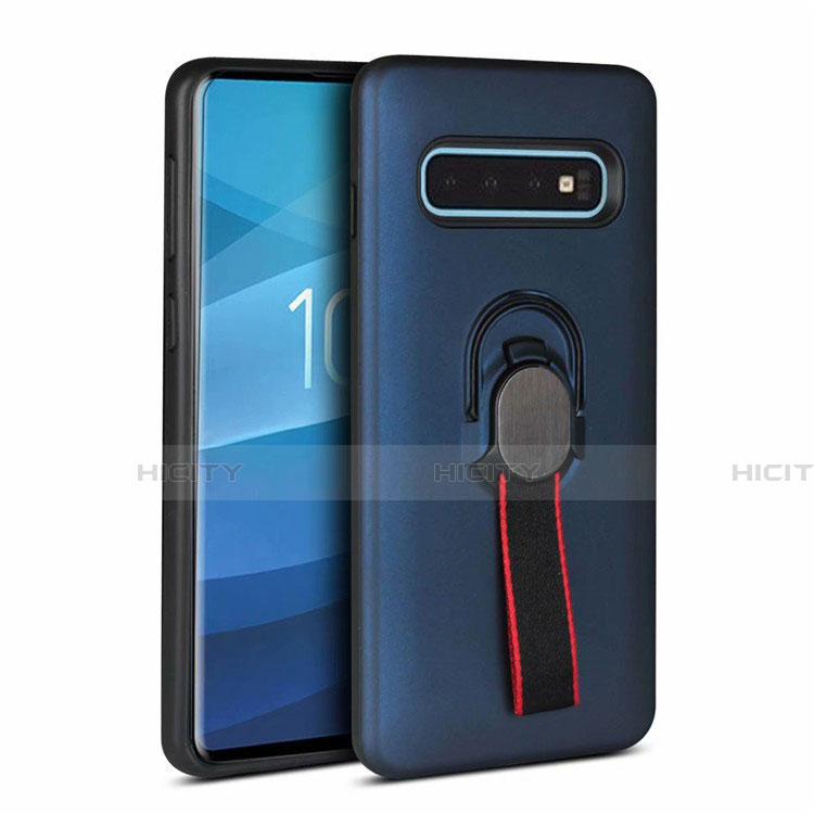 Funda Bumper Silicona y Plastico Mate Carcasa con Magnetico Anillo de dedo Soporte R03 para Samsung Galaxy S10 5G