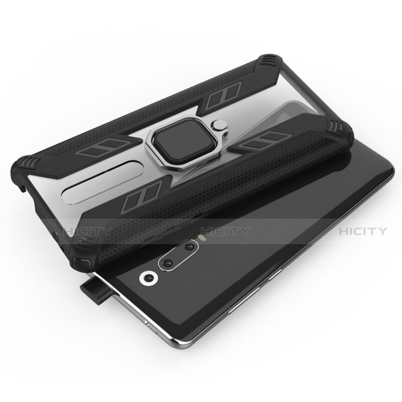 Funda Bumper Silicona y Plastico Mate Carcasa con Magnetico Anillo de dedo Soporte R03 para Xiaomi Mi 9T Pro