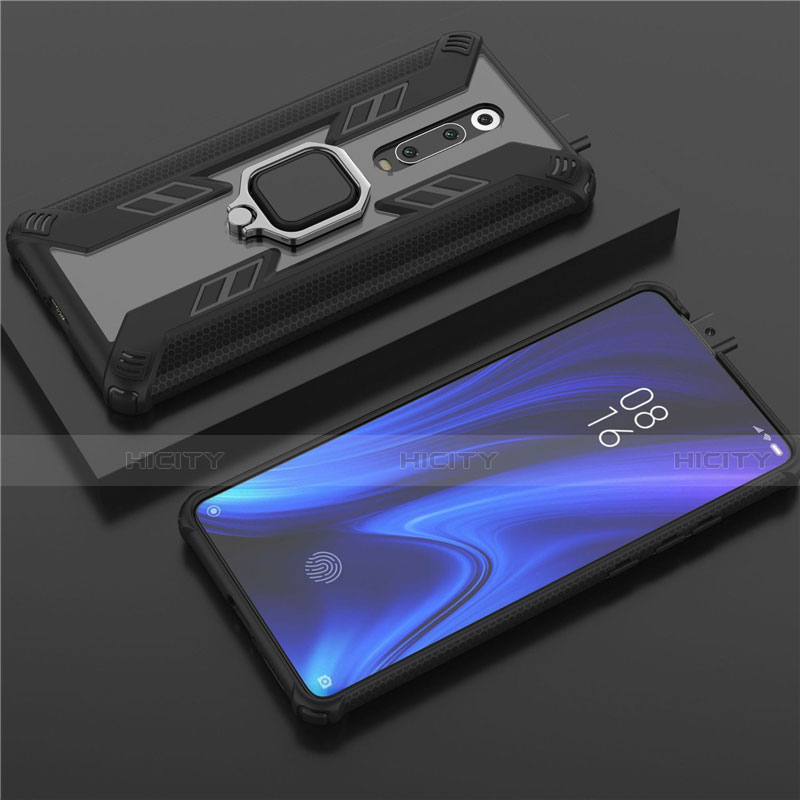 Funda Bumper Silicona y Plastico Mate Carcasa con Magnetico Anillo de dedo Soporte R03 para Xiaomi Mi 9T Pro