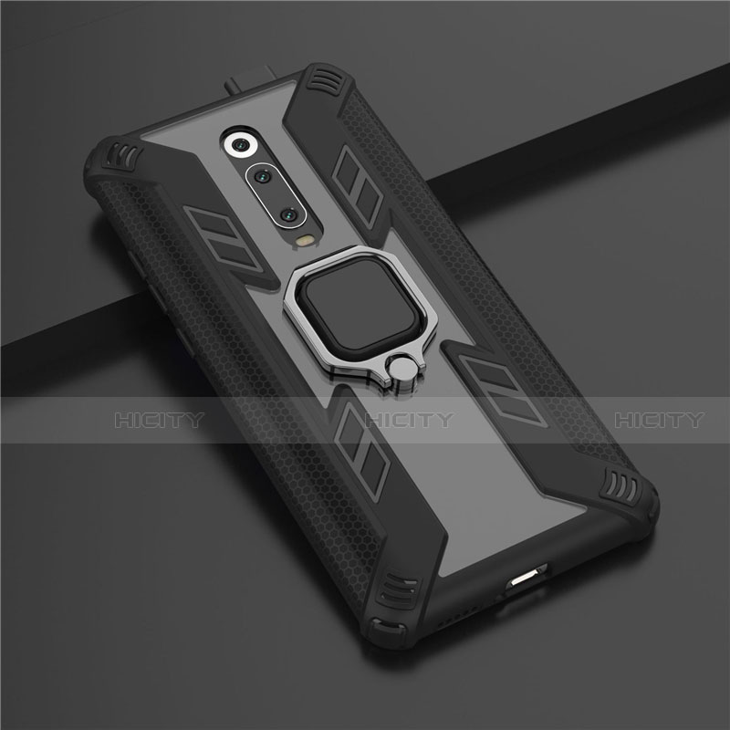 Funda Bumper Silicona y Plastico Mate Carcasa con Magnetico Anillo de dedo Soporte R03 para Xiaomi Mi 9T Pro