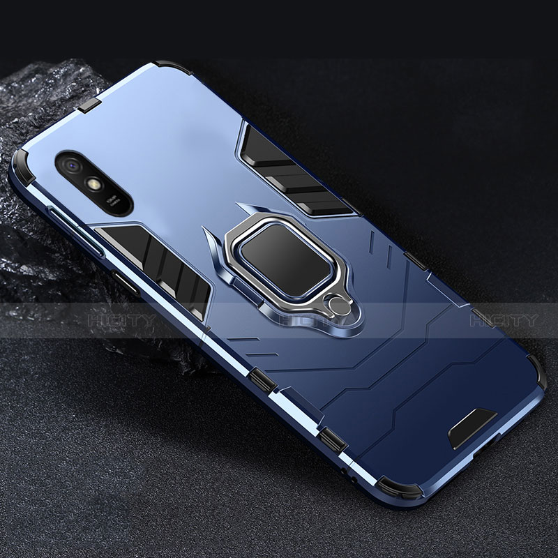 Funda Bumper Silicona y Plastico Mate Carcasa con Magnetico Anillo de dedo Soporte R03 para Xiaomi Redmi 9i