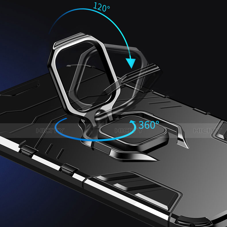 Funda Bumper Silicona y Plastico Mate Carcasa con Magnetico Anillo de dedo Soporte R03 para Xiaomi Redmi 9i