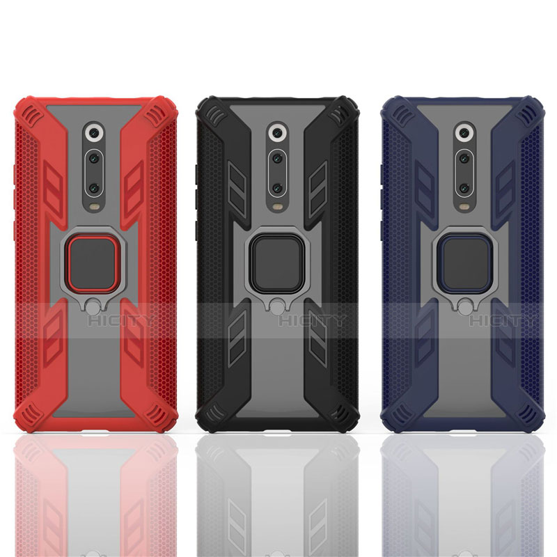 Funda Bumper Silicona y Plastico Mate Carcasa con Magnetico Anillo de dedo Soporte R03 para Xiaomi Redmi K20 Pro