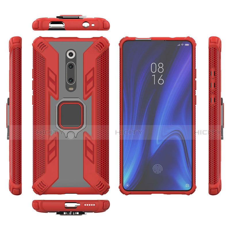 Funda Bumper Silicona y Plastico Mate Carcasa con Magnetico Anillo de dedo Soporte R03 para Xiaomi Redmi K20 Pro