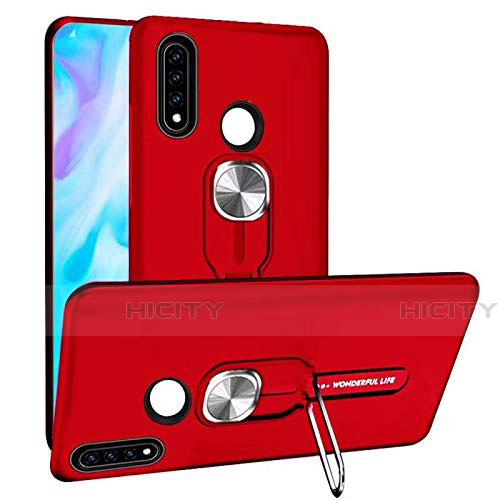 Funda Bumper Silicona y Plastico Mate Carcasa con Magnetico Anillo de dedo Soporte R04 para Huawei P30 Lite