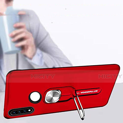 Funda Bumper Silicona y Plastico Mate Carcasa con Magnetico Anillo de dedo Soporte R04 para Huawei P30 Lite