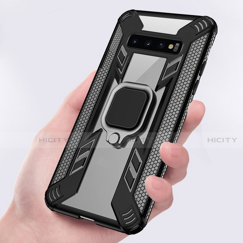 Funda Bumper Silicona y Plastico Mate Carcasa con Magnetico Anillo de dedo Soporte R04 para Samsung Galaxy S10 5G