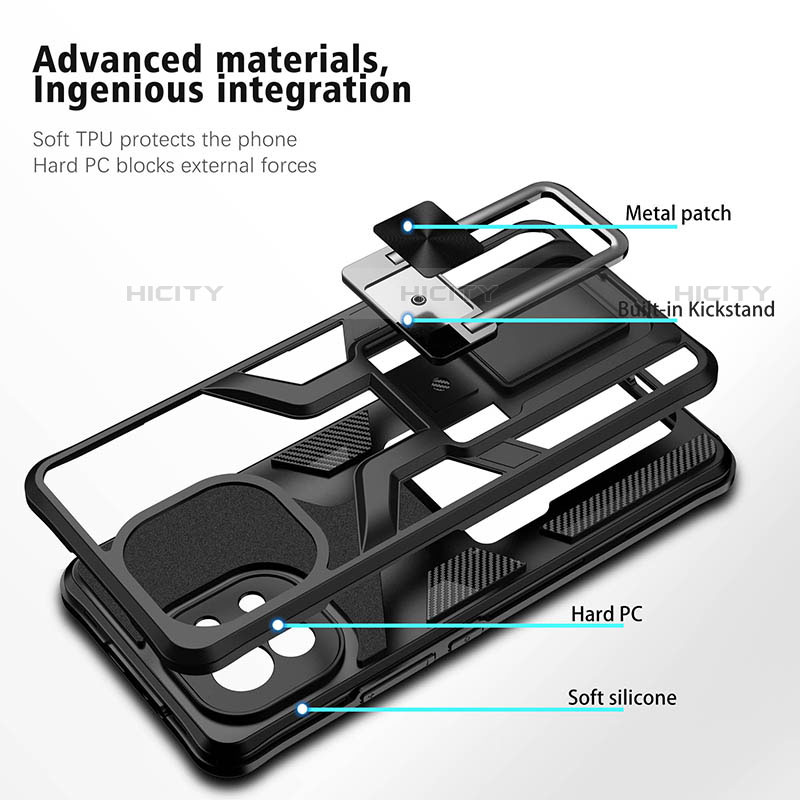 Funda Bumper Silicona y Plastico Mate Carcasa con Magnetico Anillo de dedo Soporte R04 para Xiaomi Mi 11 Lite 5G NE