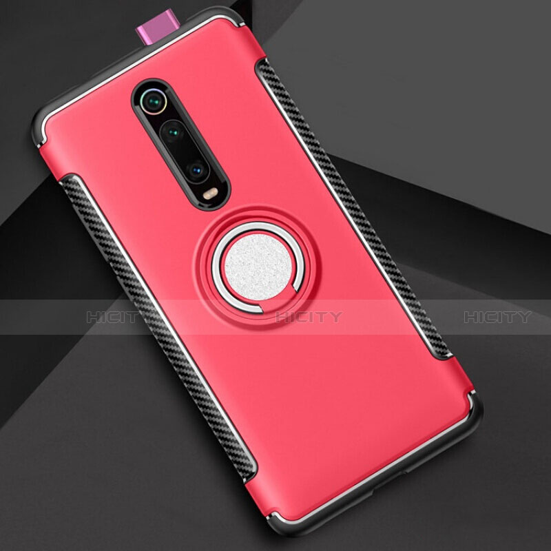 Funda Bumper Silicona y Plastico Mate Carcasa con Magnetico Anillo de dedo Soporte R04 para Xiaomi Mi 9T